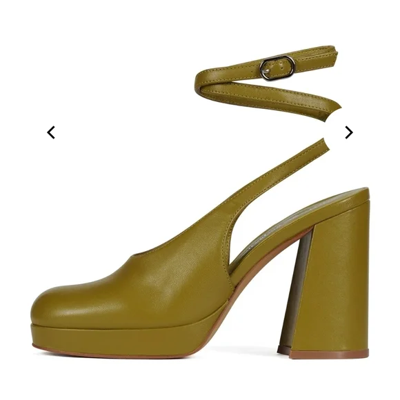 Jeffrey Campbell Olive Green Platform Ankle-Strap Heels - Picture 7 of 8